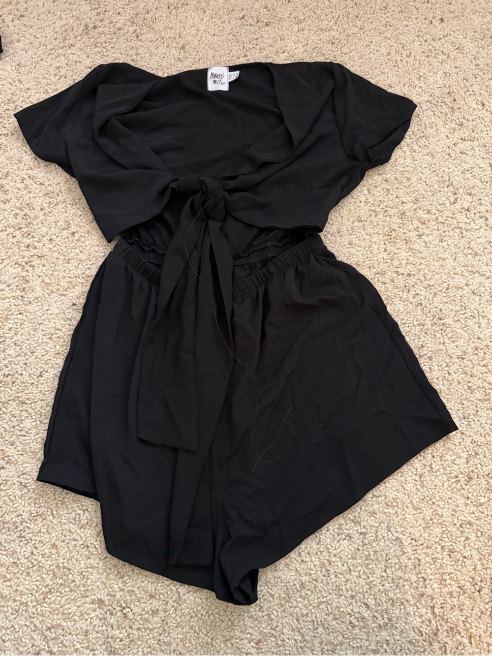 Princess Polly Black Tie-Front Romper